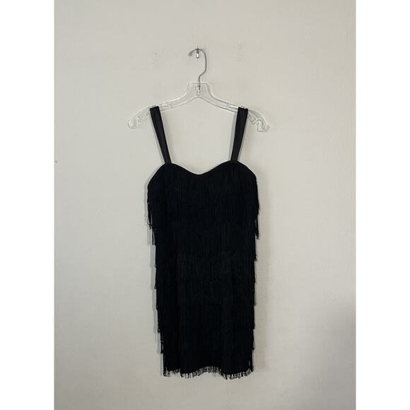 Unbranded Dresses & Skirts - Black Flapper Fringe Dress 1920’s Adult Costume Party Built In Padding Cosplay